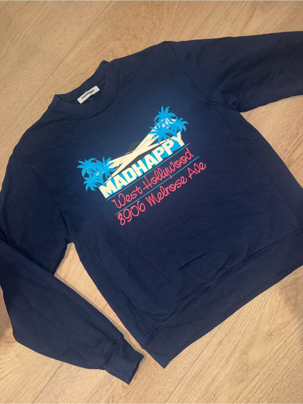 Madhappy Navy Crewneck with Teal & Red Graphic